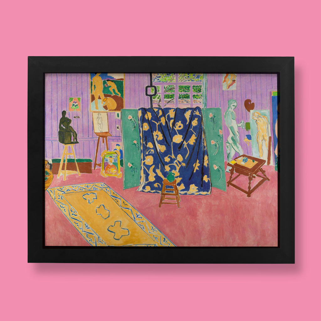 Henri Matisse The Pink Studio fine art print by ART SNOB, featuring vivid 12-colour giclee printing of the famous 1911 masterpiece on smooth matte paper.