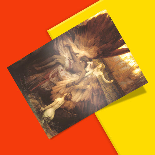 Lament for Icarus Greek mythology wall art print showing Icarus mourned by winged sea nymphs