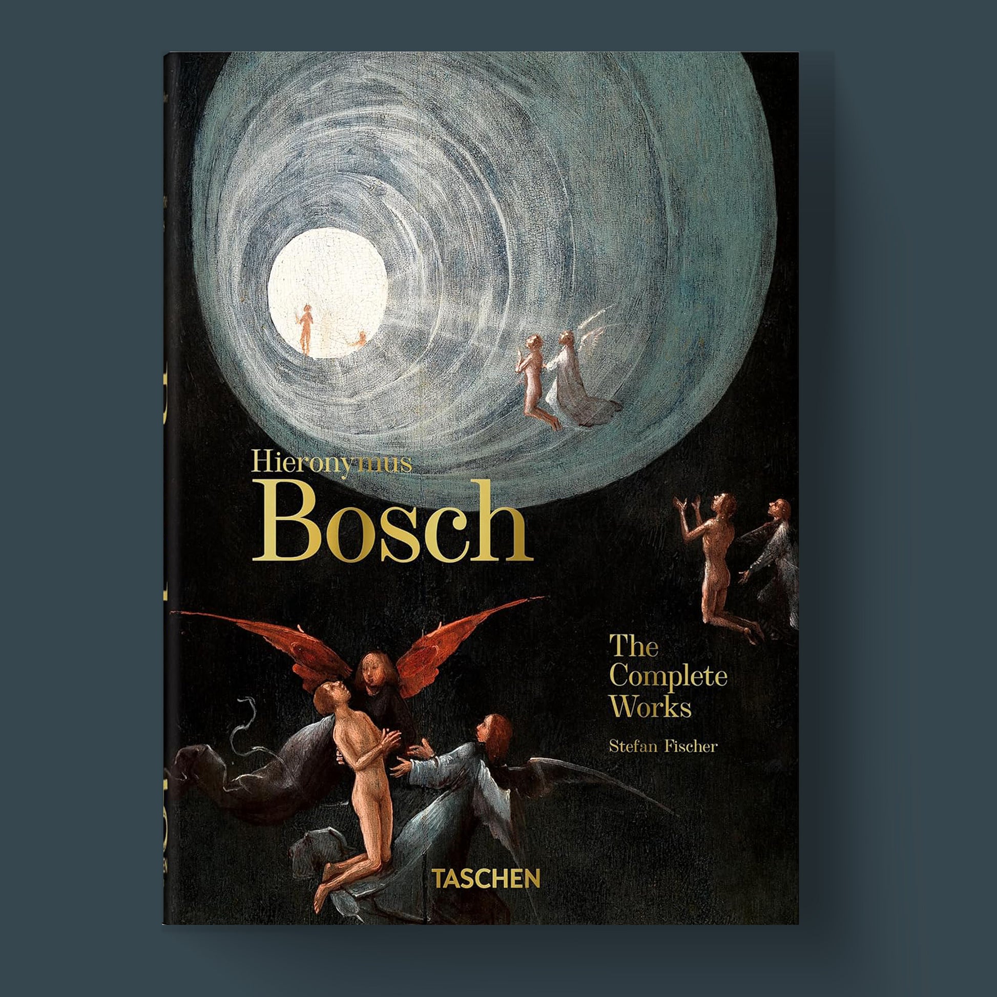 Hieronymus Bosch The Complete Works luxury hardcover art book from TASCHEN, featuring a detail from his painting of the Ascent of the Blessed on the cover.