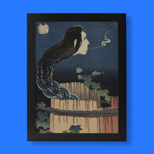 Katsushika Hokusai, The Mansion of the Plates, c.1831, ukiyo-e woodblock print, giclée fine art print available from ART SNOB