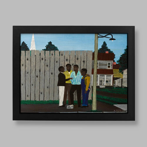 Horace Pippin Harmonizing fine art print showing four Black men singing on a street corner, West Chester Pennsylvania, 1944