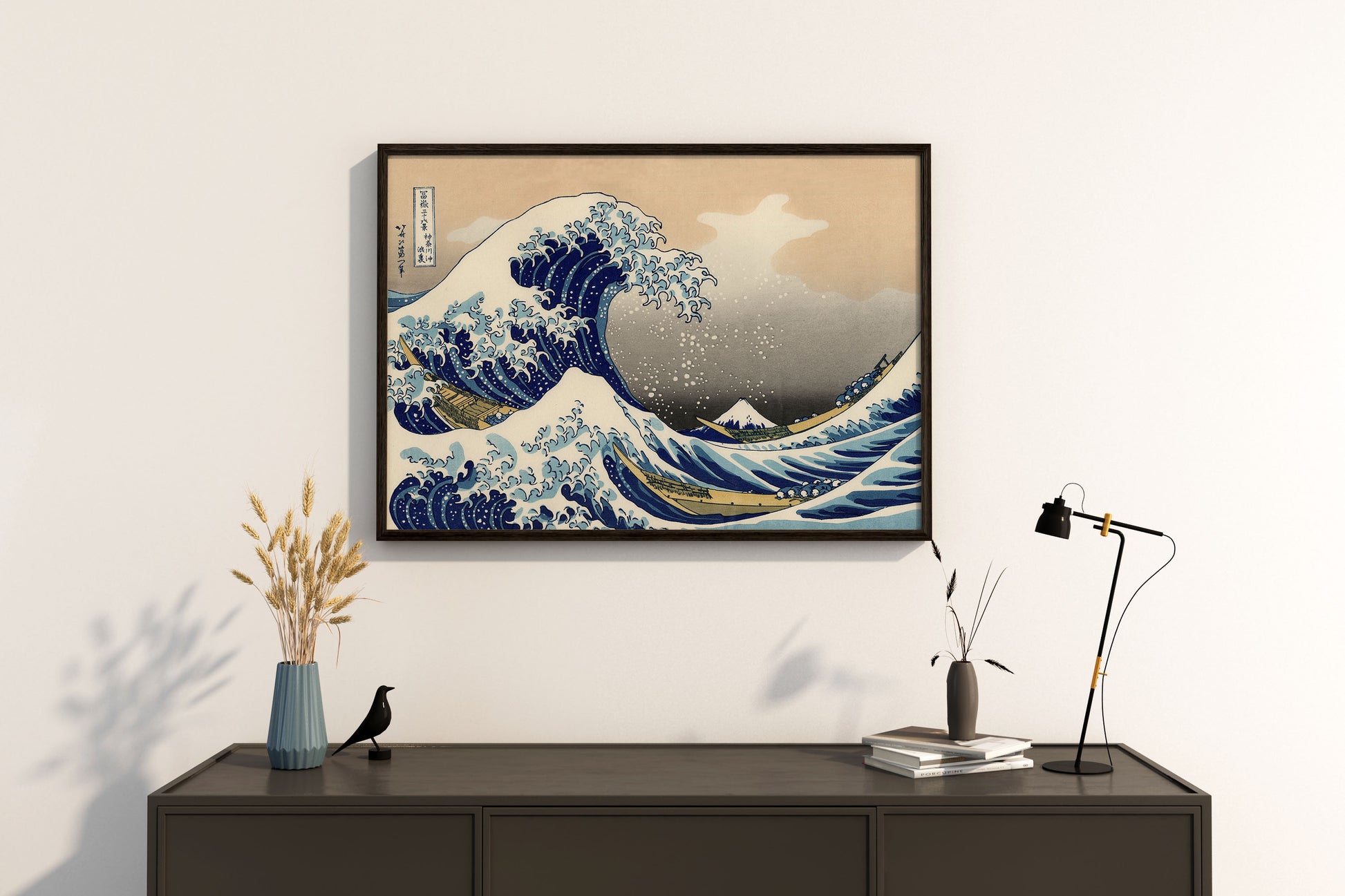 Iconic Japanese woodblock print of The Great Wave off the Coast of Kanagawa by Hokusai.