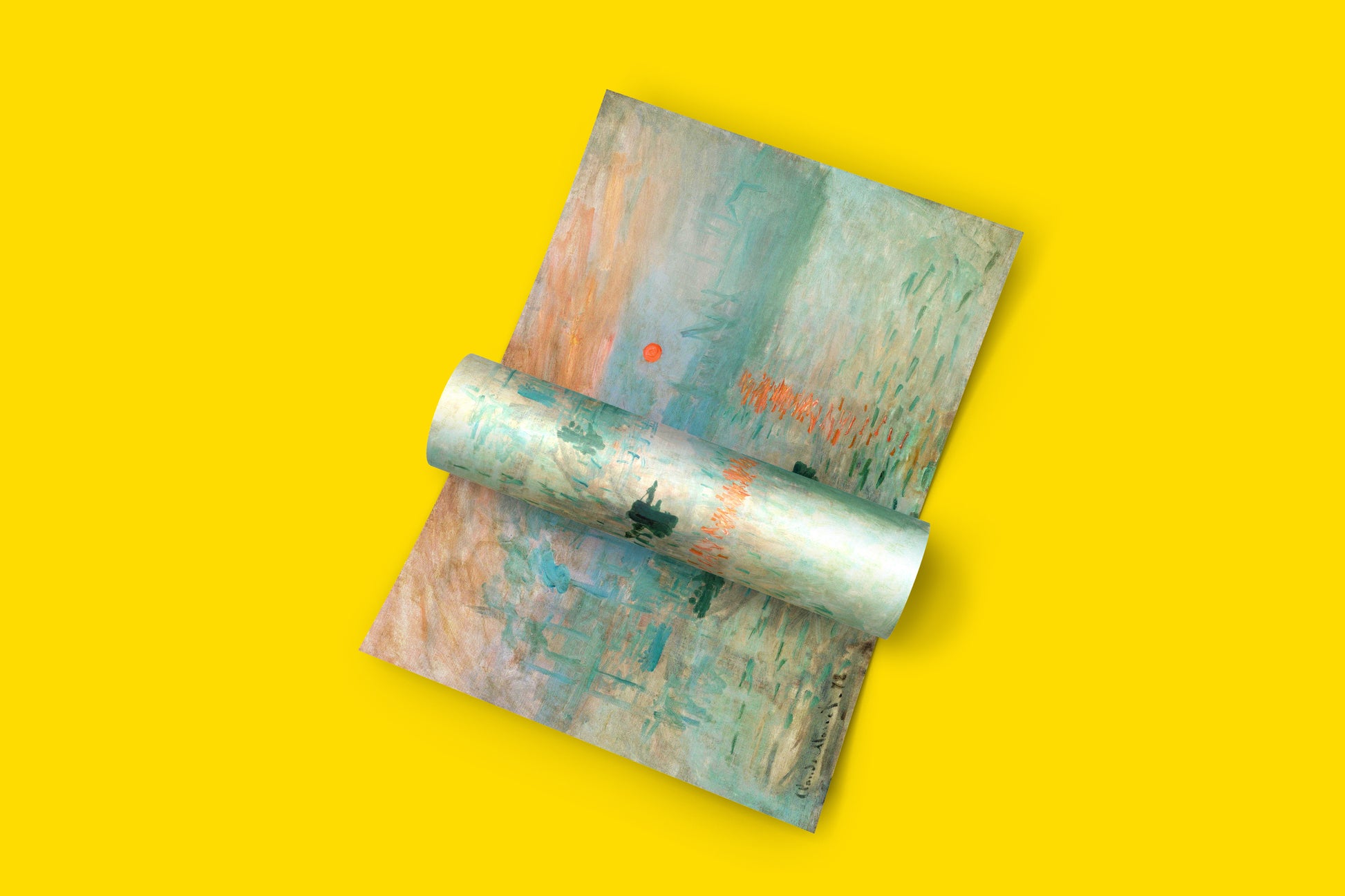 Wall art print of Monet's famous Impressionist painting Impression, Sunrise, which gave the movement its name.