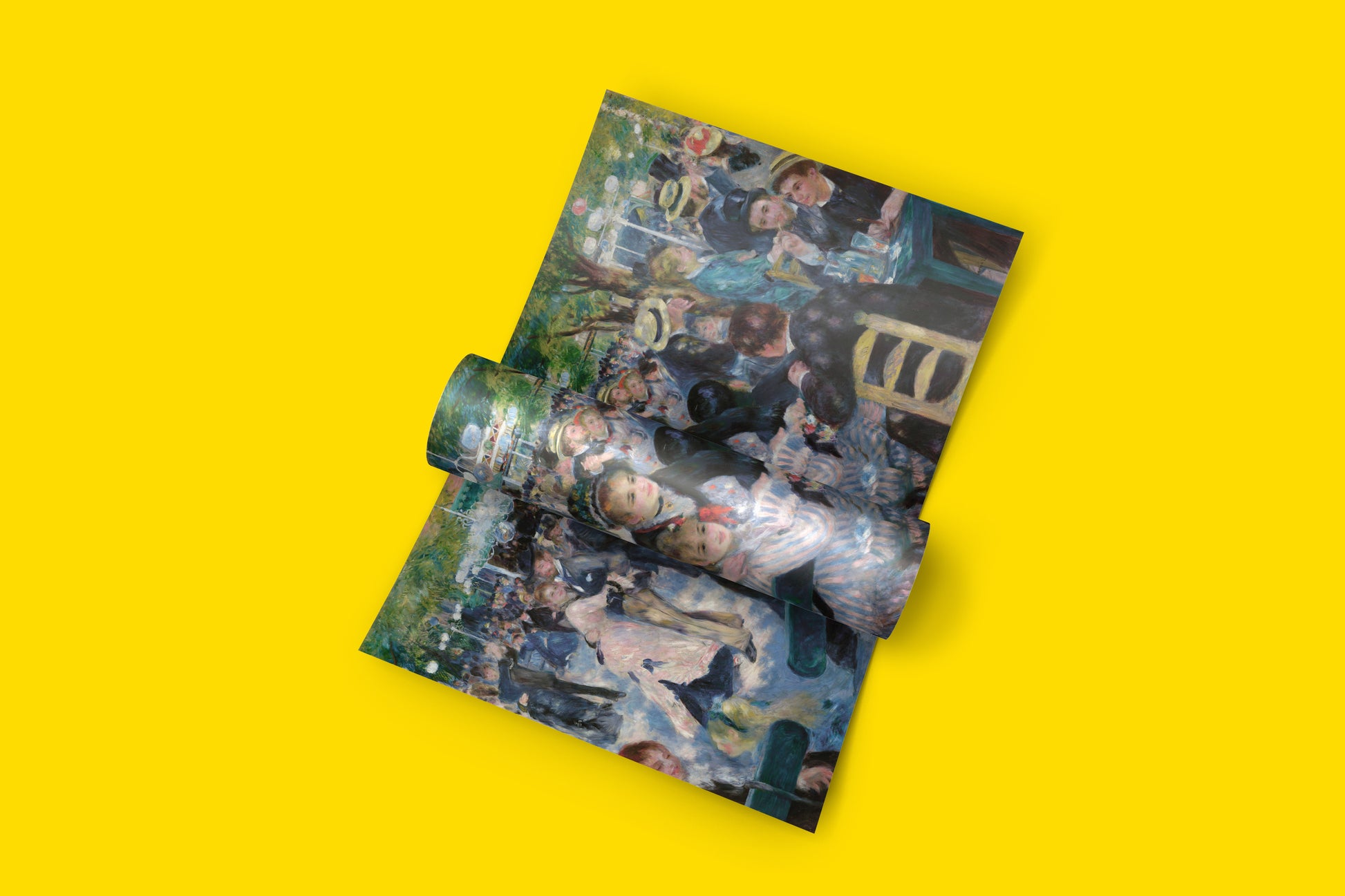 Renoir Impressionist art print Dance at Le Moulin de la Galette depicting 19th century French social life, elegant wall art for modern home interior design and gallery walls