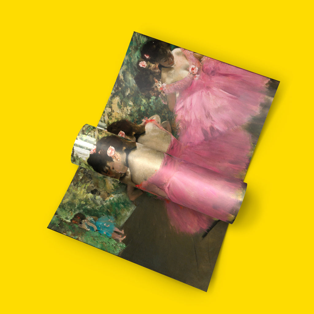 ART SNOB Degas Dancers in Pink framed wall art print, classic Impressionist painting reproduction available in multiple sizes