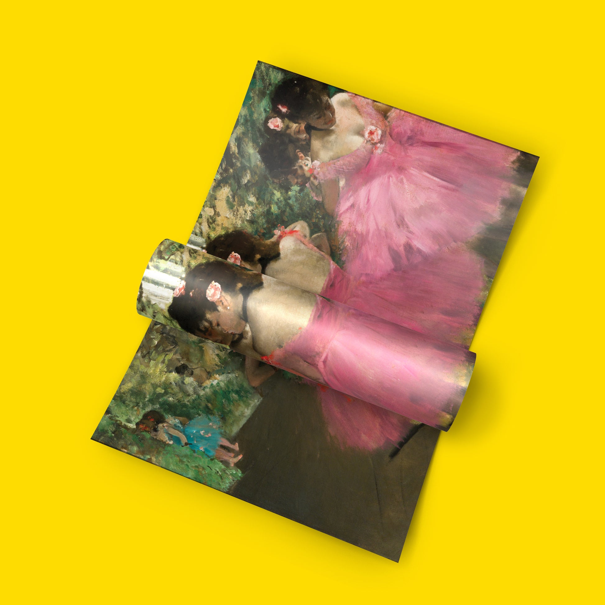 ART SNOB Degas Dancers in Pink framed wall art print, classic Impressionist painting reproduction available in multiple sizes
