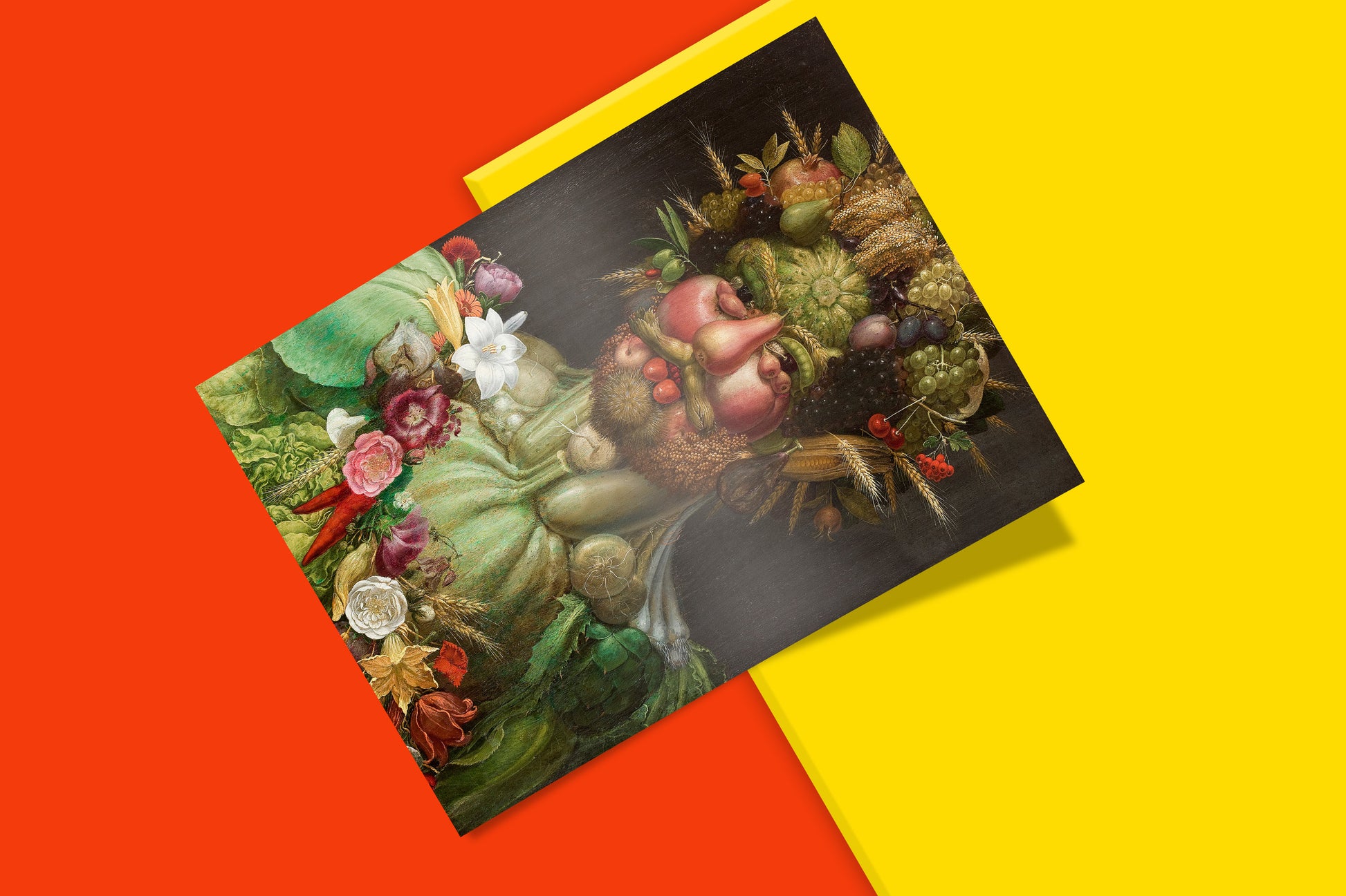 Arcimboldo Vertumnus giclée art print - famous 16th century Mannerist painting of Rudolf II as Roman god of seasons composed of botanical elements