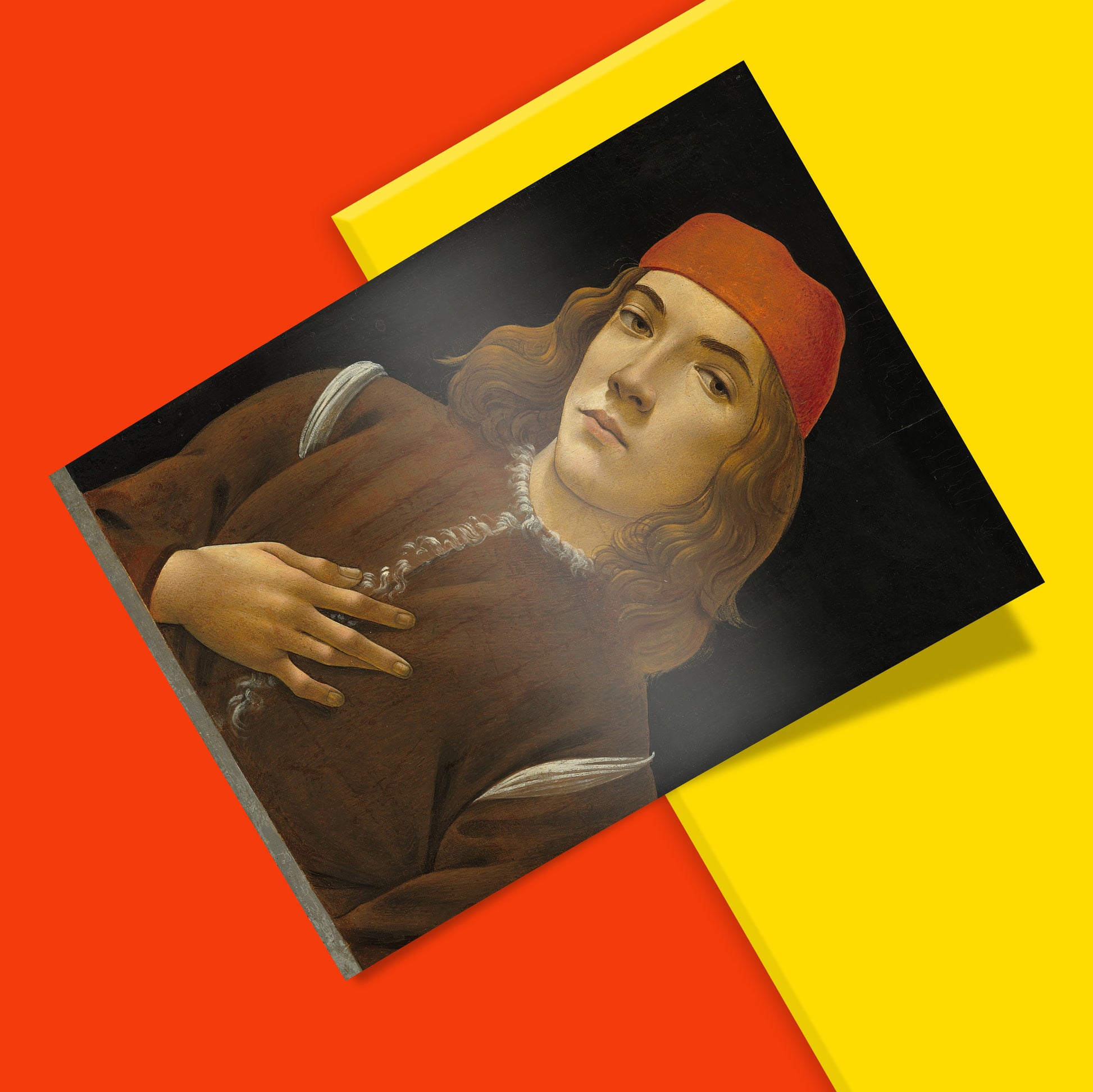 Old Masters wall art print, Botticelli's Florentine Portrait of a Young Man, premium 200gsm matte art print with vivid colour reproduction, ART SNOB