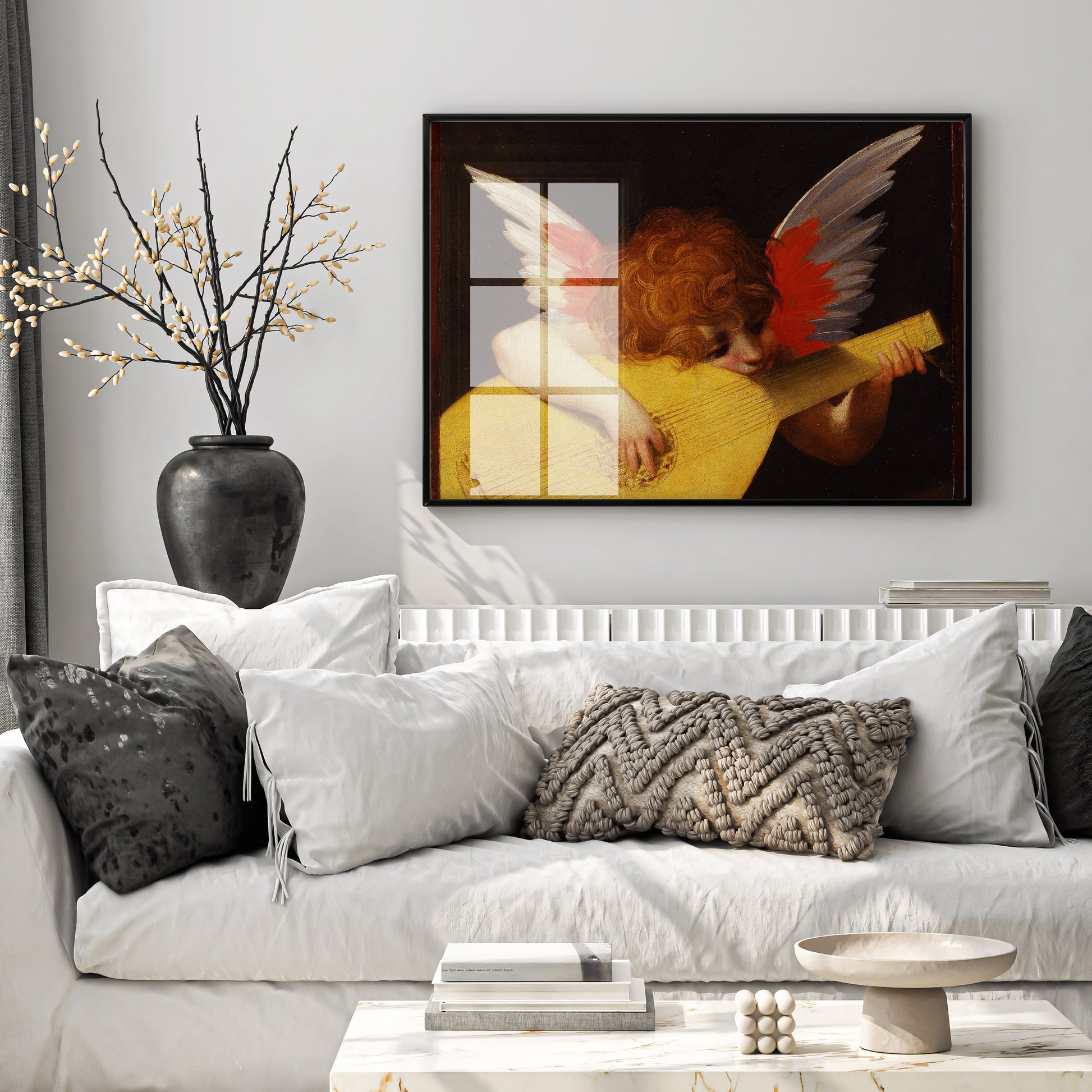 Museum quality giclée fine art poster of Rosso Fiorentino’s Angel Playing the Lute, printed on 200 gsm FSC-certified paper with vivid 12-colour depth.