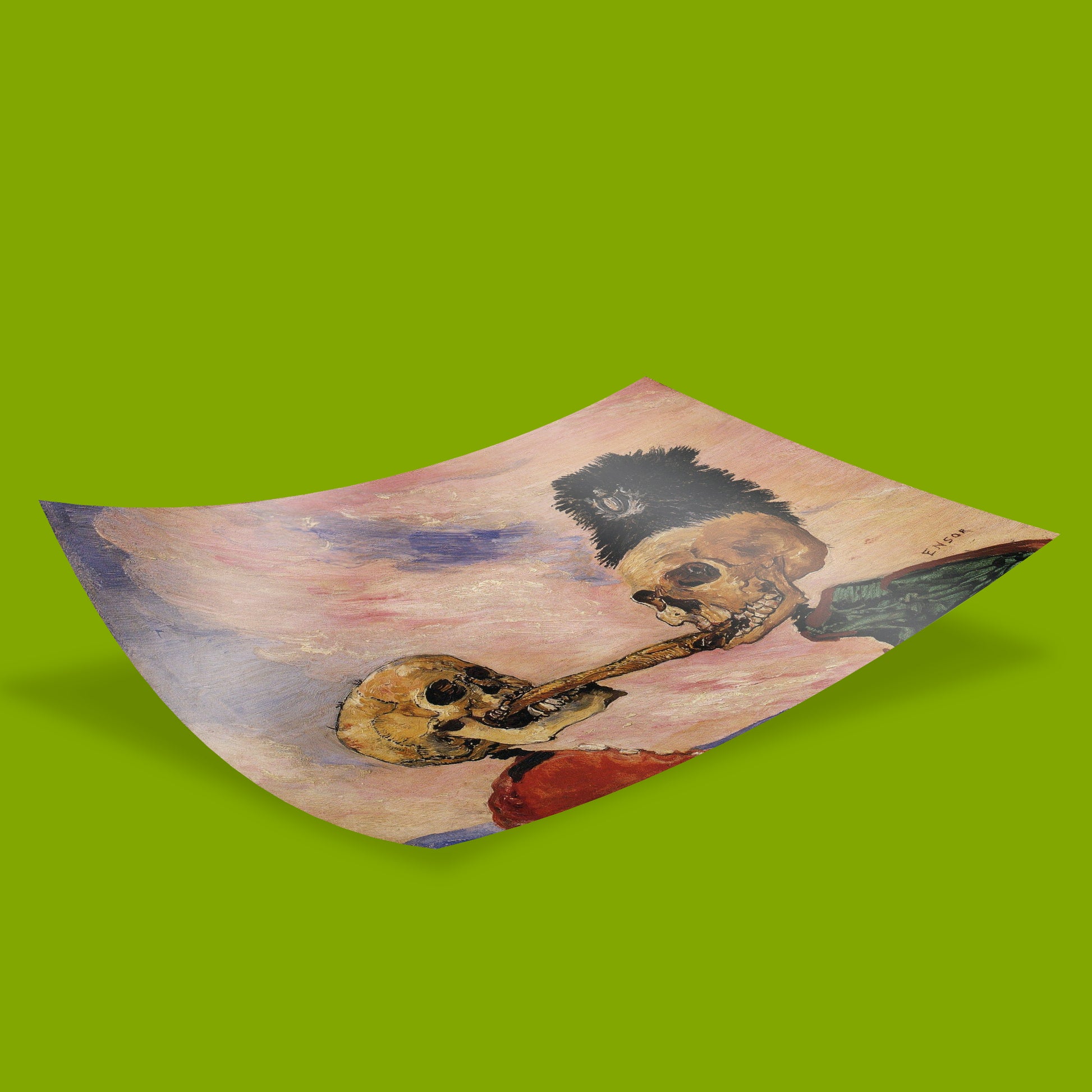 James Ensor Expressionist wall art print featuring duelling skeletons, gothic Halloween fine art décor