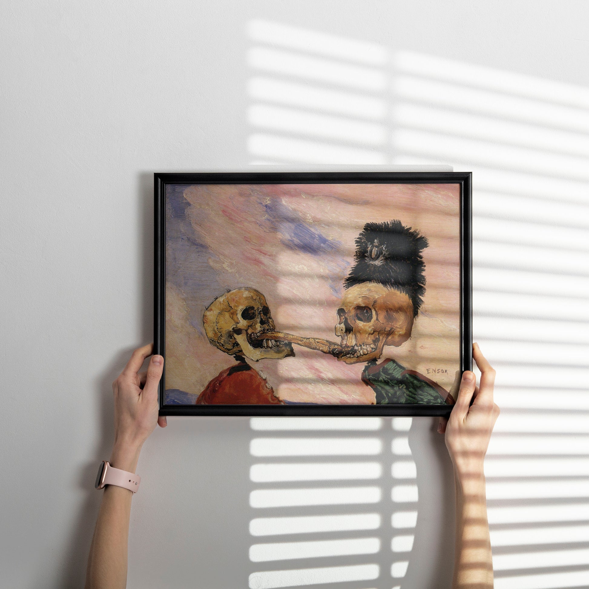 James Ensor Skeletons Fighting Over a Pickled Herring art print, smooth matte finish, FSC-certified fine art paper, 200gsm