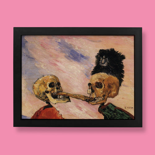James Ensor Skeletons Fighting Over a Pickled Herring fine art print, giclée wall art reproduction, 1891