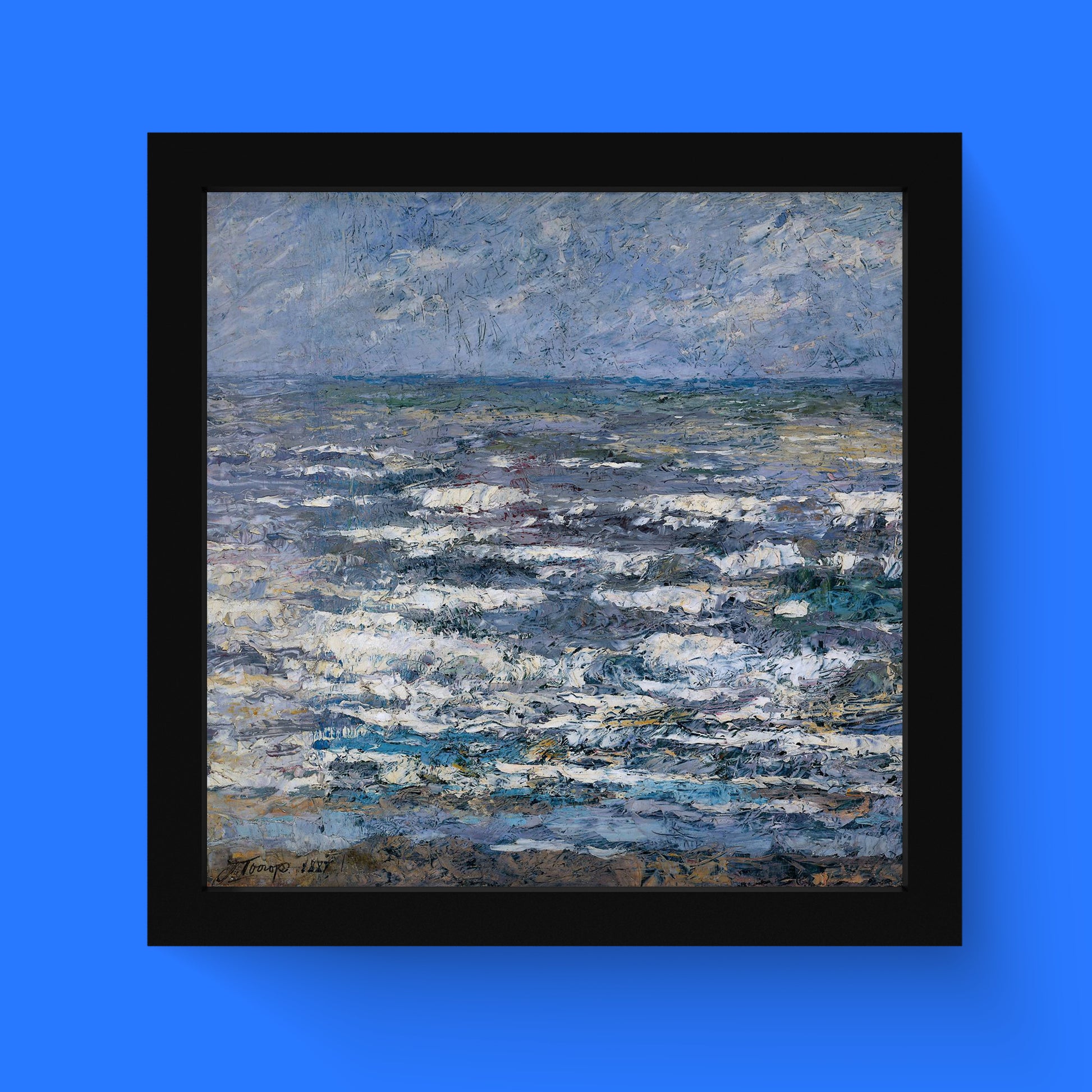 Jan Toorop The Sea fine art print - premium giclee wall art reproduction of Dutch master seascape painting with textured brushstrokes and ocean waves