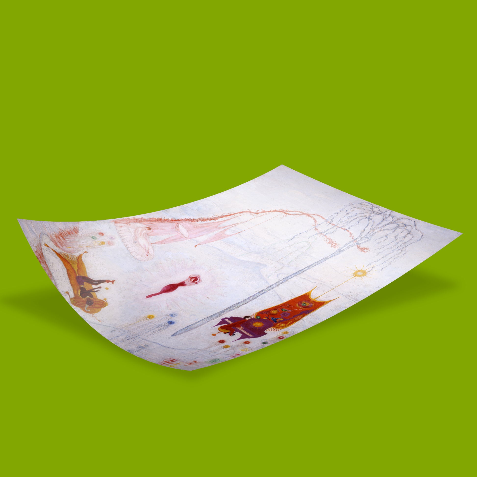 Museum quality art print of Stettheimer's Music with soft pastel colours, decorative florals and elegant figures, printed on FSC-certified paper with 12-colour giclée technology