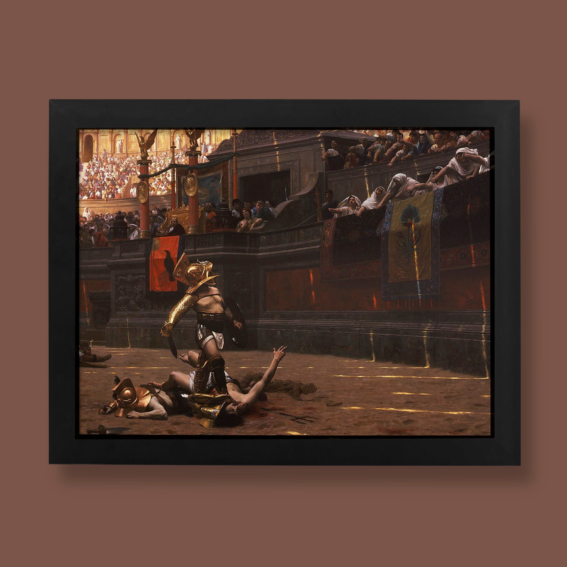 Jean-Léon Gérôme Pollice Verso fine art print, Roman gladiator painting reproduction on giclée wall art
