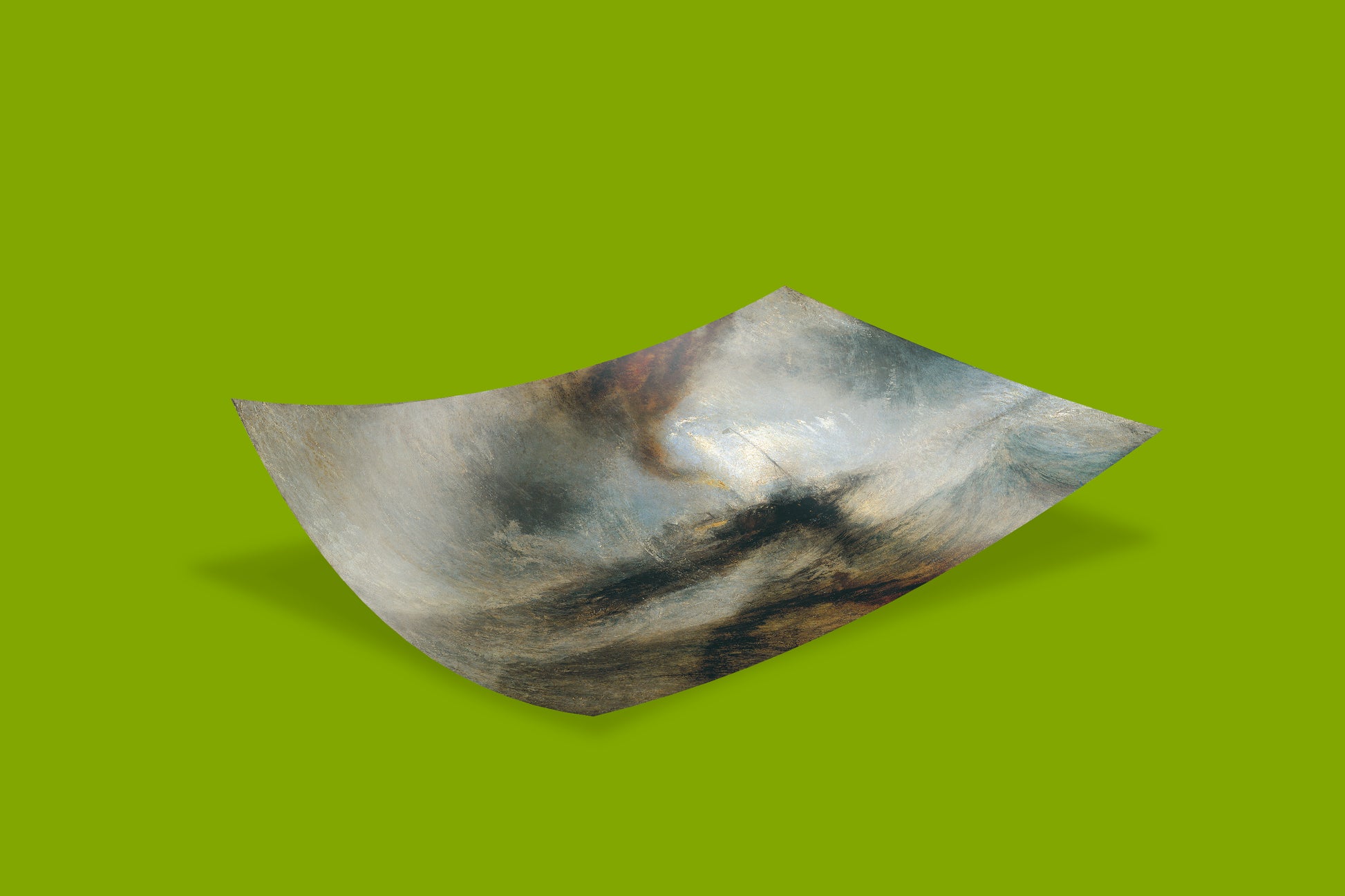 JMW Turner Snow Storm off Harbour's Mouth fine art print, atmospheric seascape with industrial steamboat in swirling storm, UK romantic painting