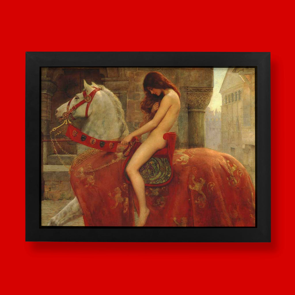 John Collier Lady Godiva fine art print, Victorian oil painting reproduction for wall art