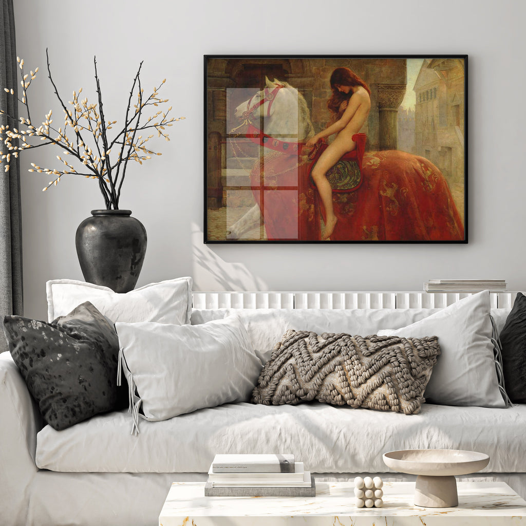 Museum-quality canvas print of John Collier's Lady Godiva, available in multiple sizes