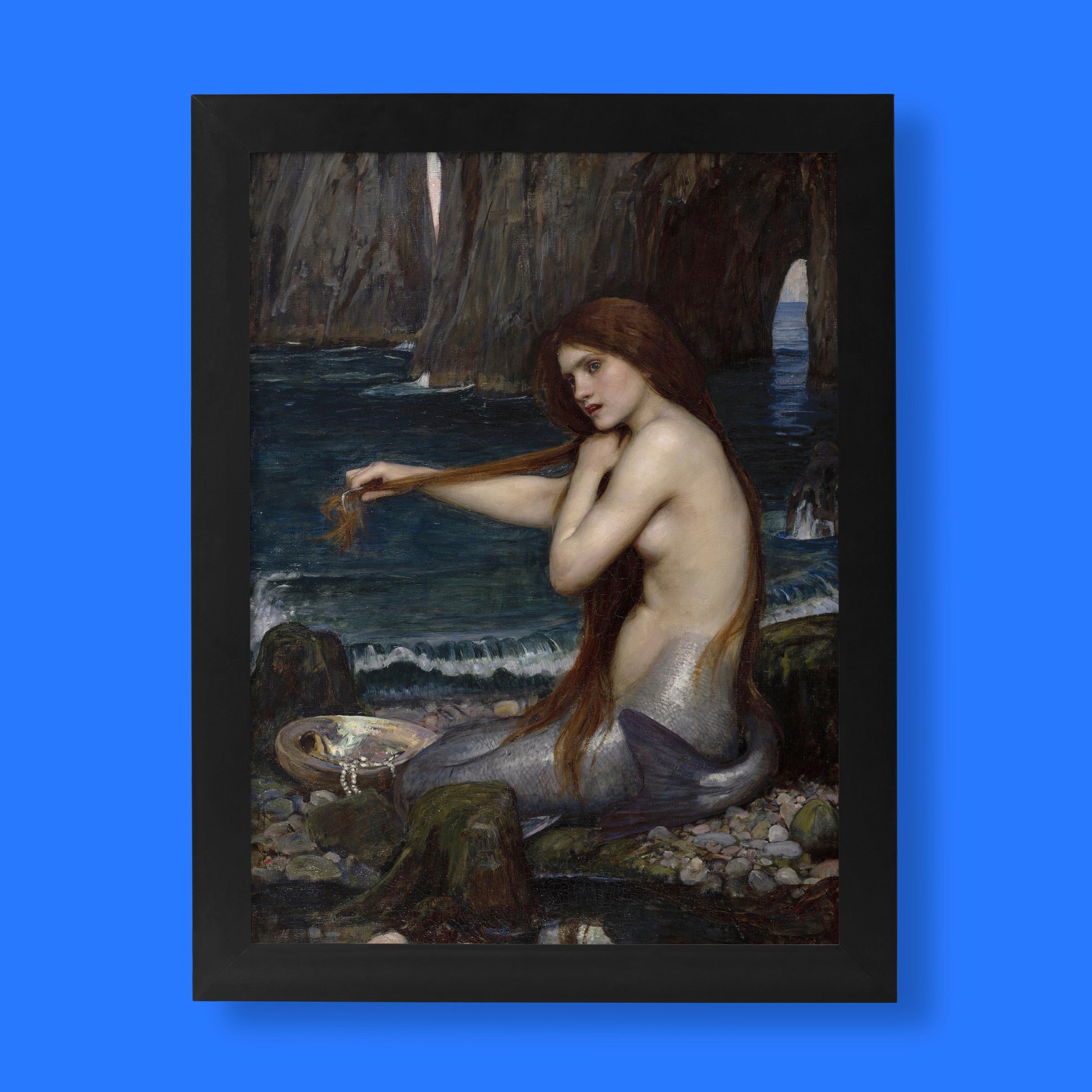 John William Waterhouse A Mermaid fine art print, Pre-Raphaelite wall art reproduction