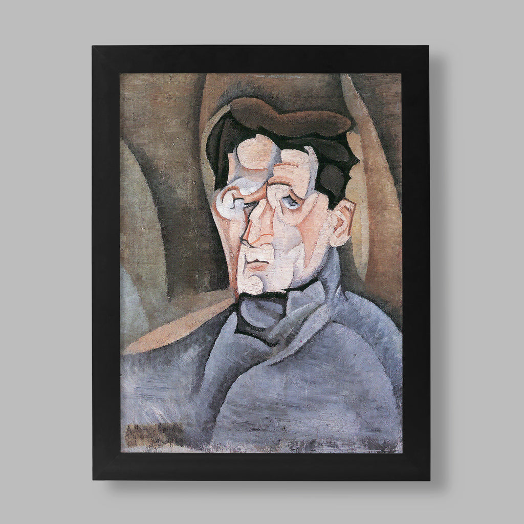 Juan Gris Portrait of Maurice Raynal fine art print - Cubist painting reproduction on premium paper for modern wall decor and home interior design