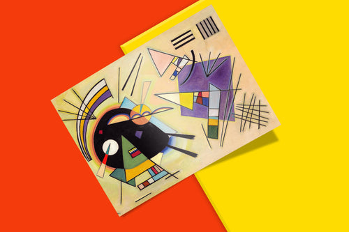 Wassily Kandinsky Black and Violet art print - museum-quality abstract painting poster featuring Bauhaus period geometric abstraction, ideal contemporary home decor