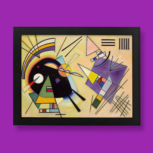 Kandinsky Black and Violet fine art print - premium giclée reproduction of 1923 Bauhaus masterpiece with geometric forms and dramatic colour contrast, perfect modern wall art