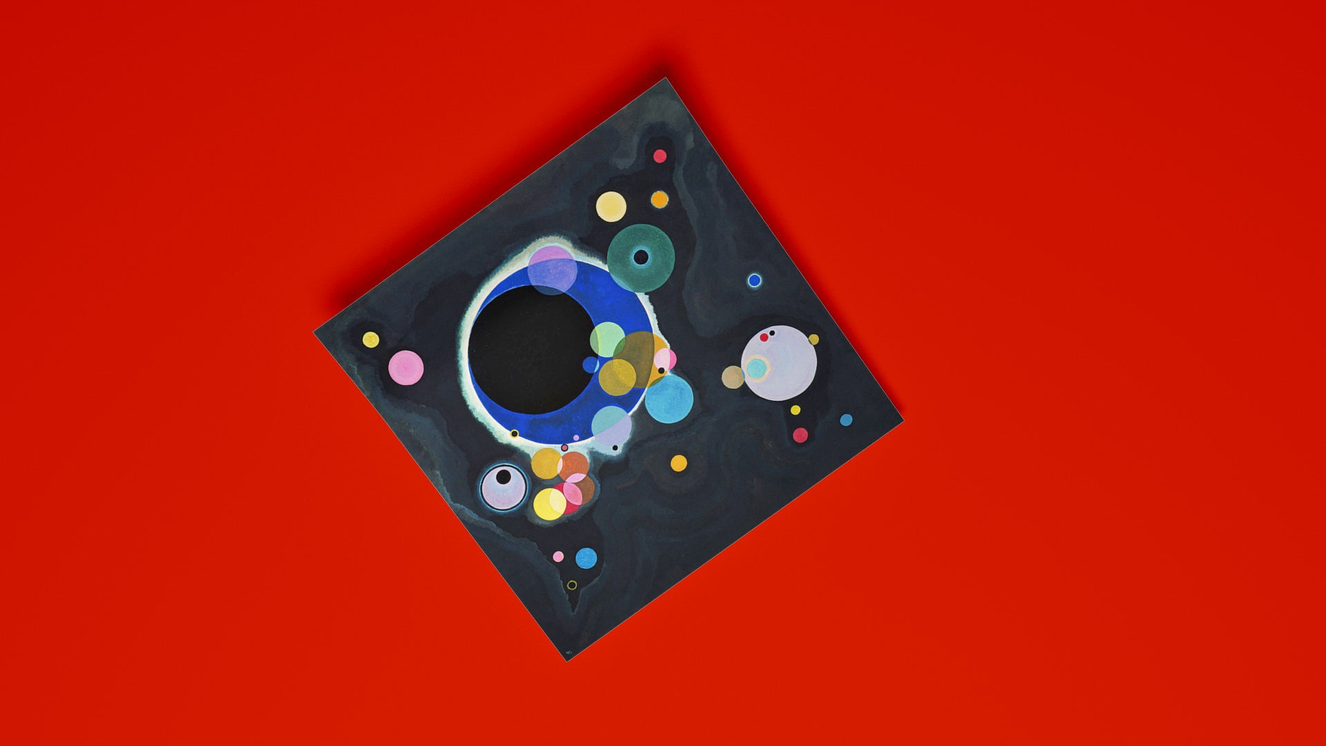 Kandinsky Several Circles contemporary art print with coloured geometric circles, museum-quality wall art poster perfect for minimalist interior design