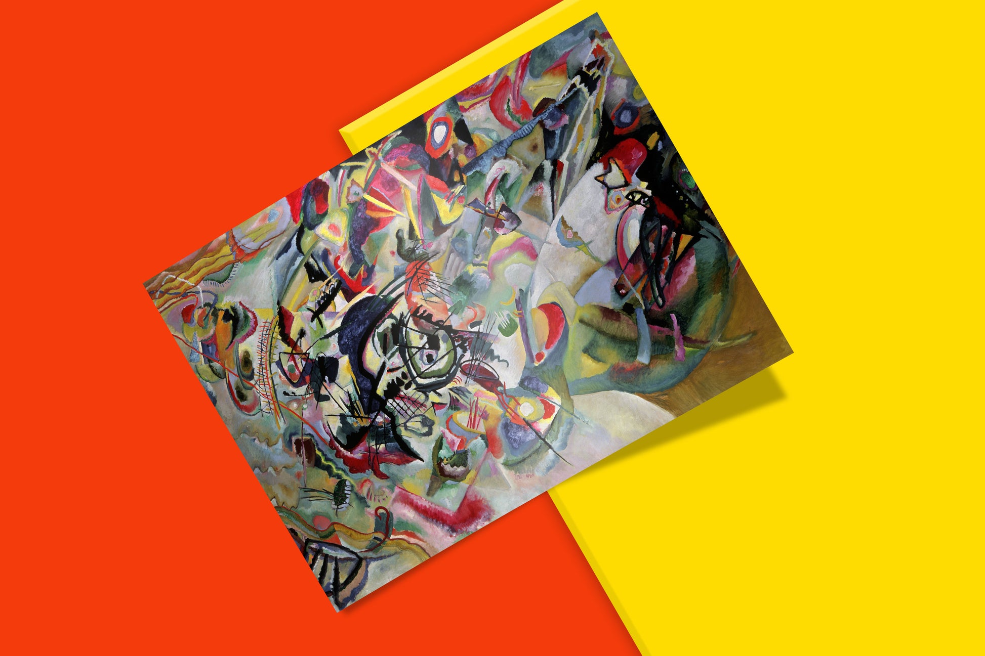 Wassily Kandinsky Composition VII art print - high-resolution abstract expressionism poster featuring swirling forms and bold colours, perfect modern wall decor