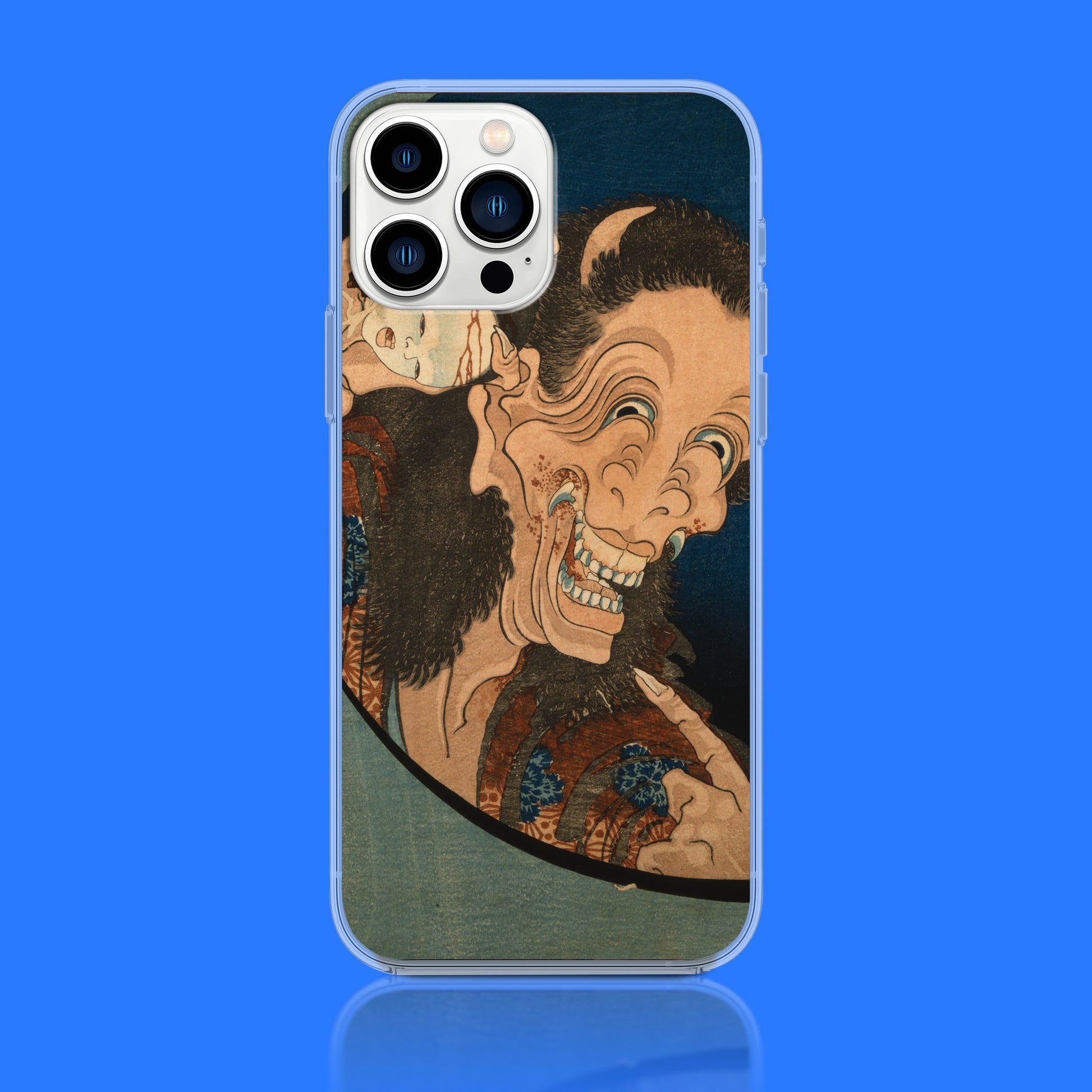 Katsushika Hokusai’s The Laughing Hannya phone case by ARTSNOB, inspired by traditional Japanese ukiyo-e art.