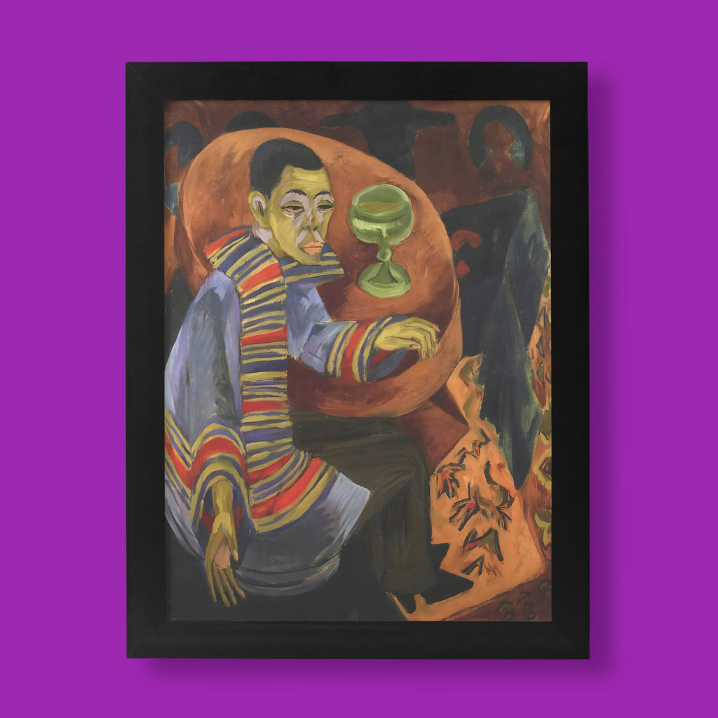 Ernst Ludwig Kirchner The Drinker self-portrait, a key German Expressionist fine art print, ideal for modern wall art decor.