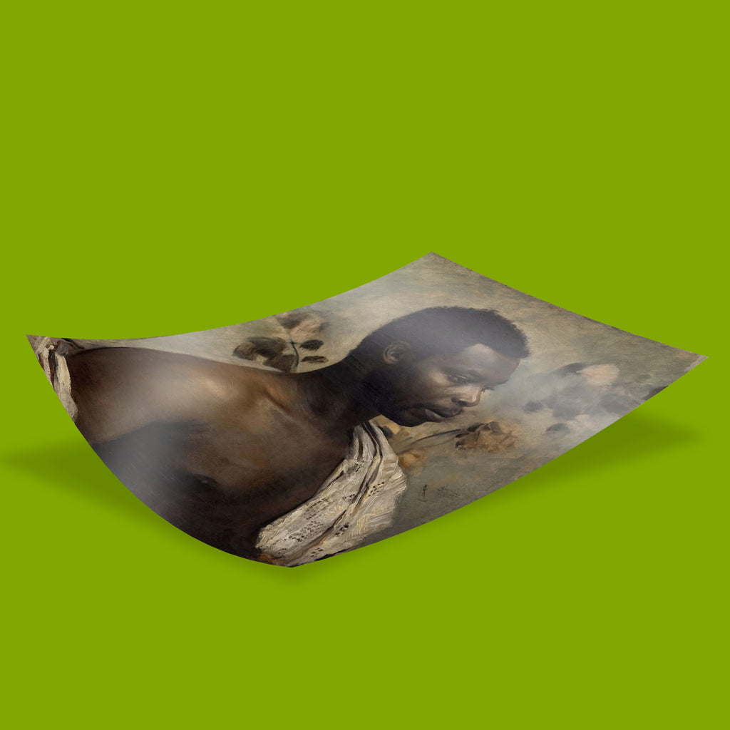 Early Gustav Klimt figurative portrait print of Gold Coast prince, museum-quality wall art reproduction with rich oil painting detail