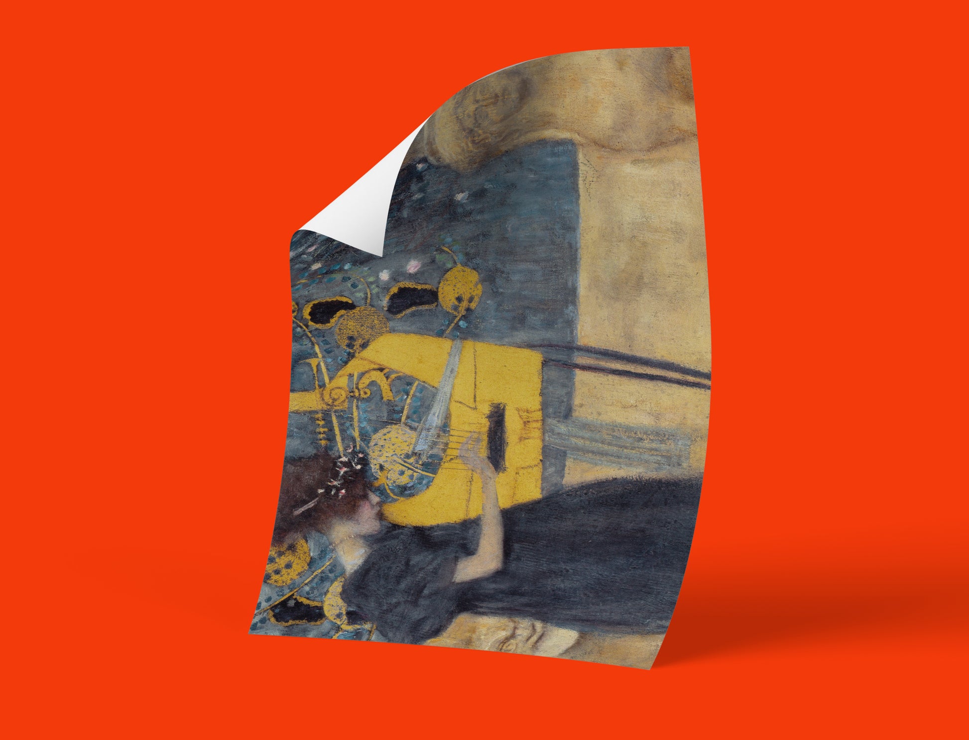 Premium wall art poster of Gustav Klimt's "Music," an iconic Jugendstil masterpiece from the Art Nouveau movement, printed with vivid, accurate colors.