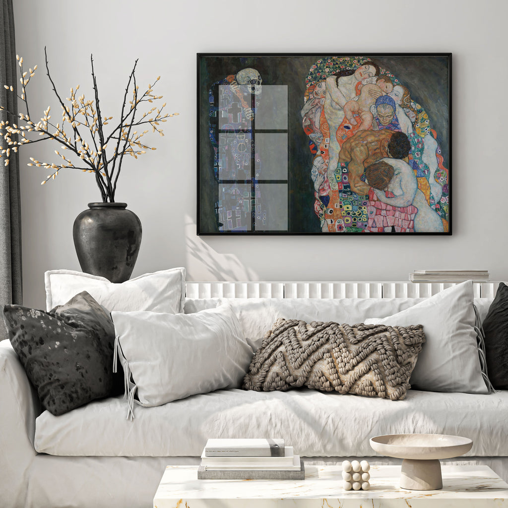 Museum-quality Klimt wall art print of Death and Life, available in multiple sizes, UK