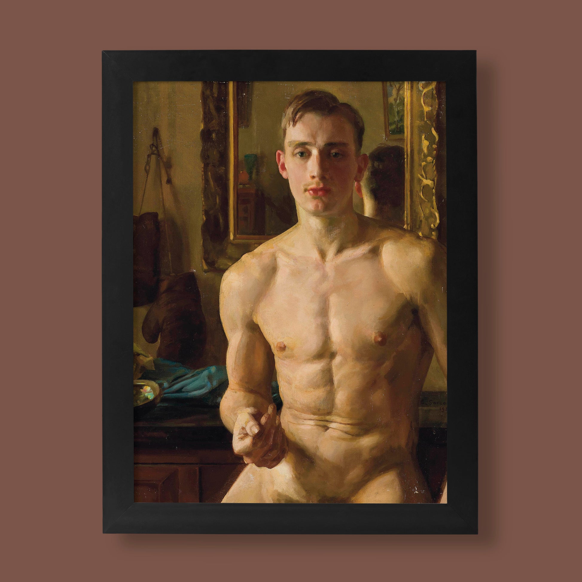 A giclée fine art print of Konstantin Somov's "The Boxer," a famous Russian painting from the early 20th century, perfect for collectors.