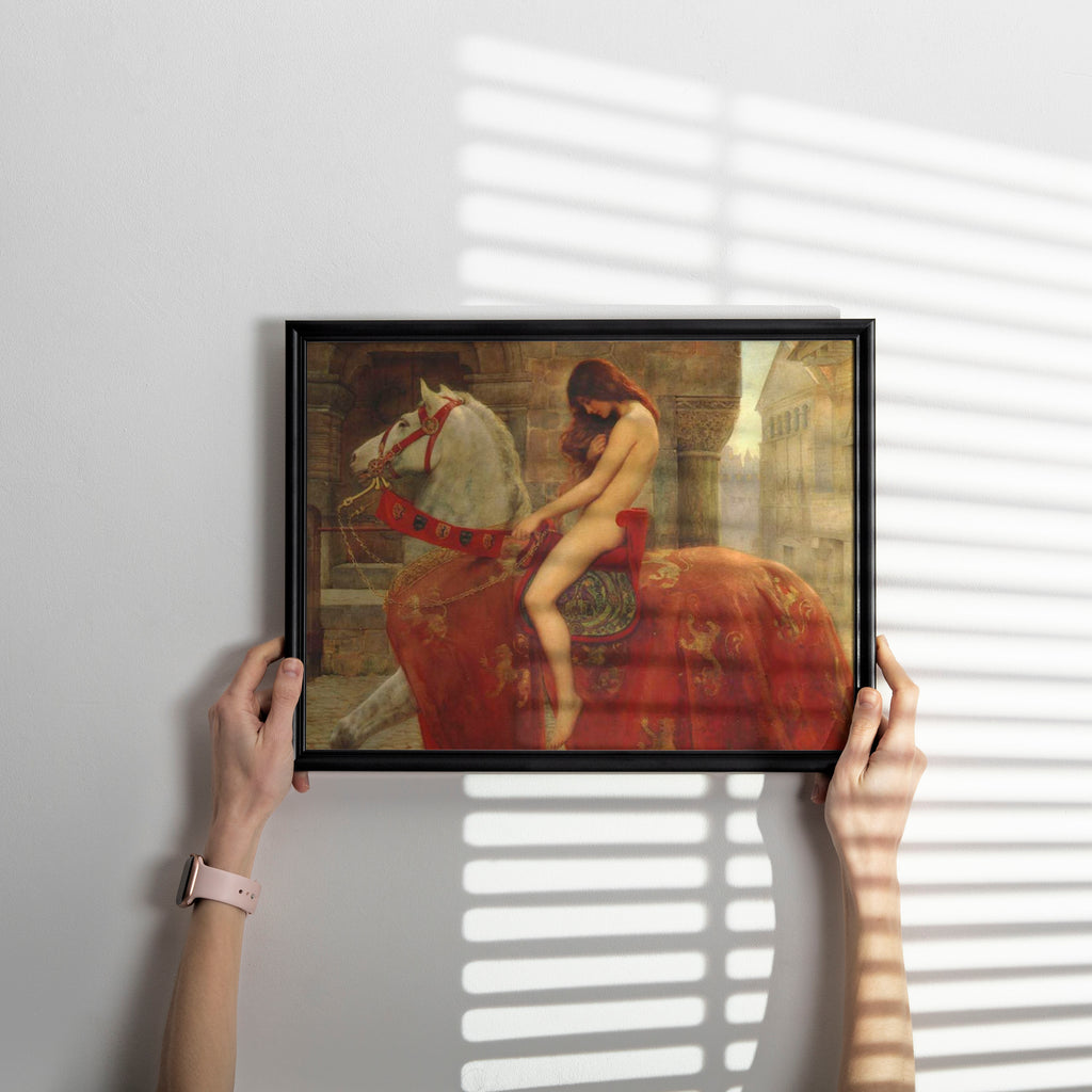 Victorian narrative art print of Lady Godiva's legendary ride through Coventry, England