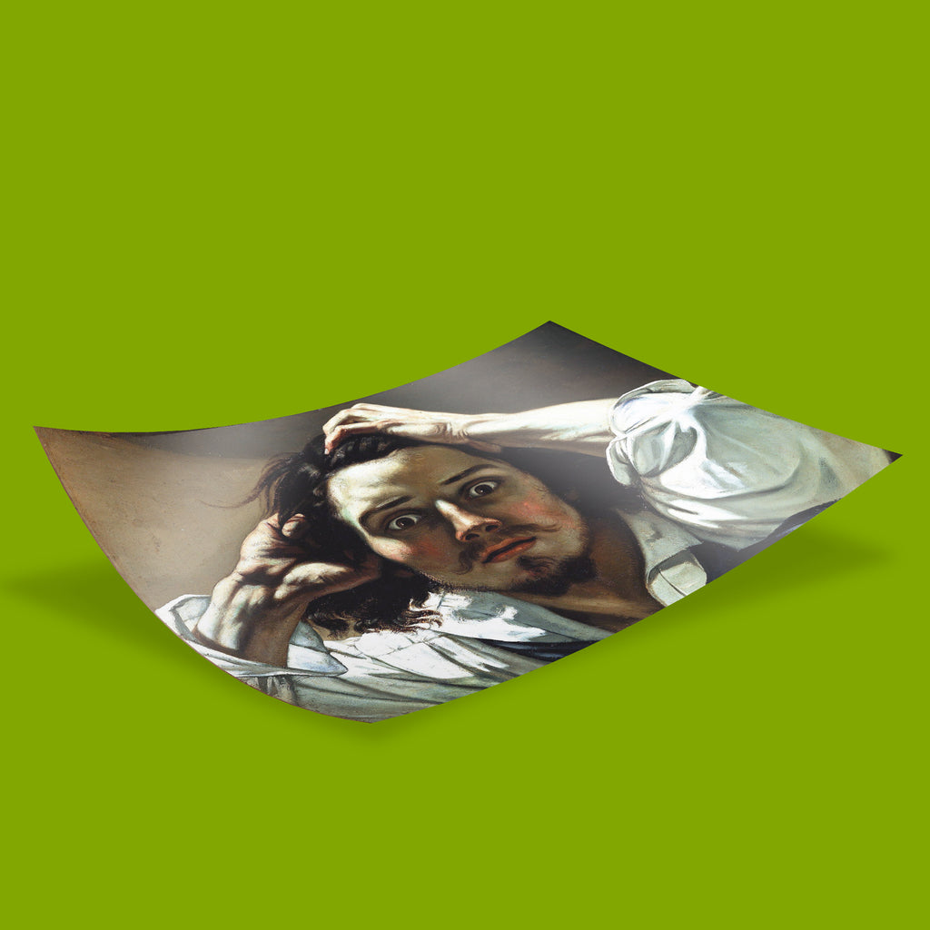 Famous Courbet artwork high quality art poster of The Desperate Man with vivid colours and museum-grade printing