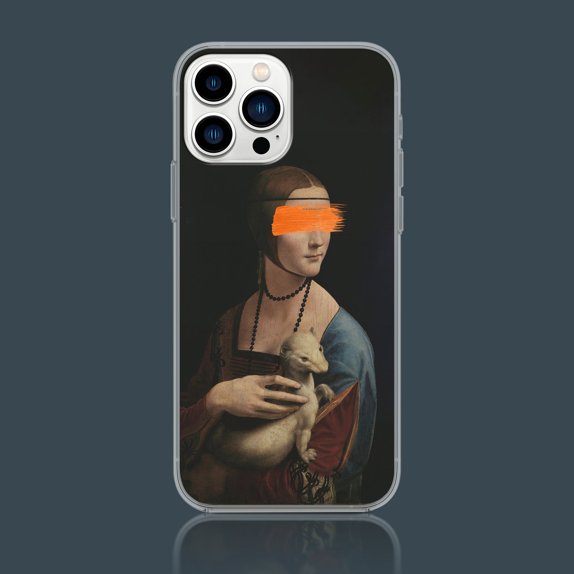 Vandalised Leonardo da Vinci Lady with an Ermine phone case by ARTSNOB, featuring altered art and fine art design.