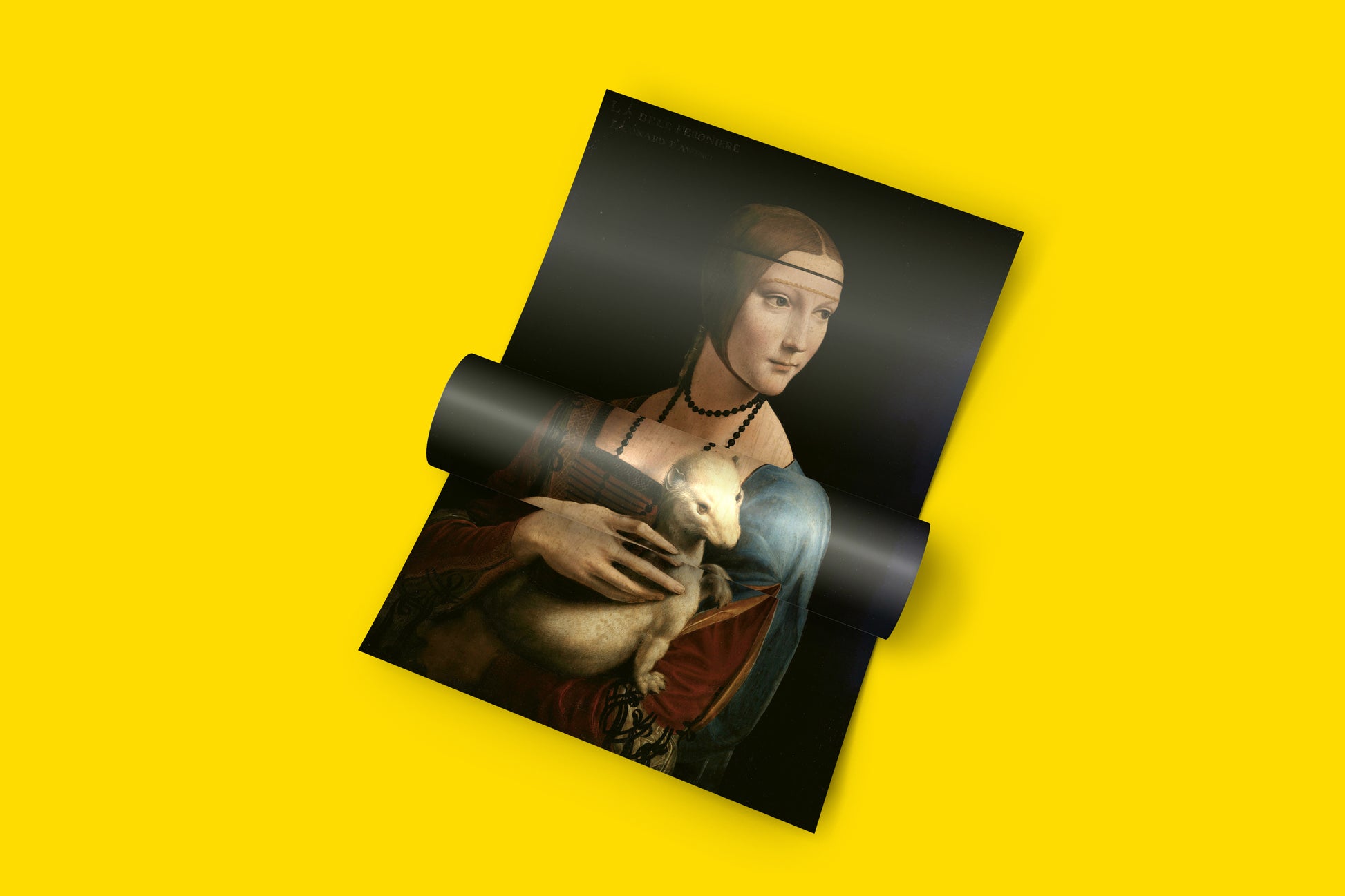 Leonardo da Vinci portrait wall art, Lady with an Ermine fine art print, Renaissance masterpiece poster with sfumato technique