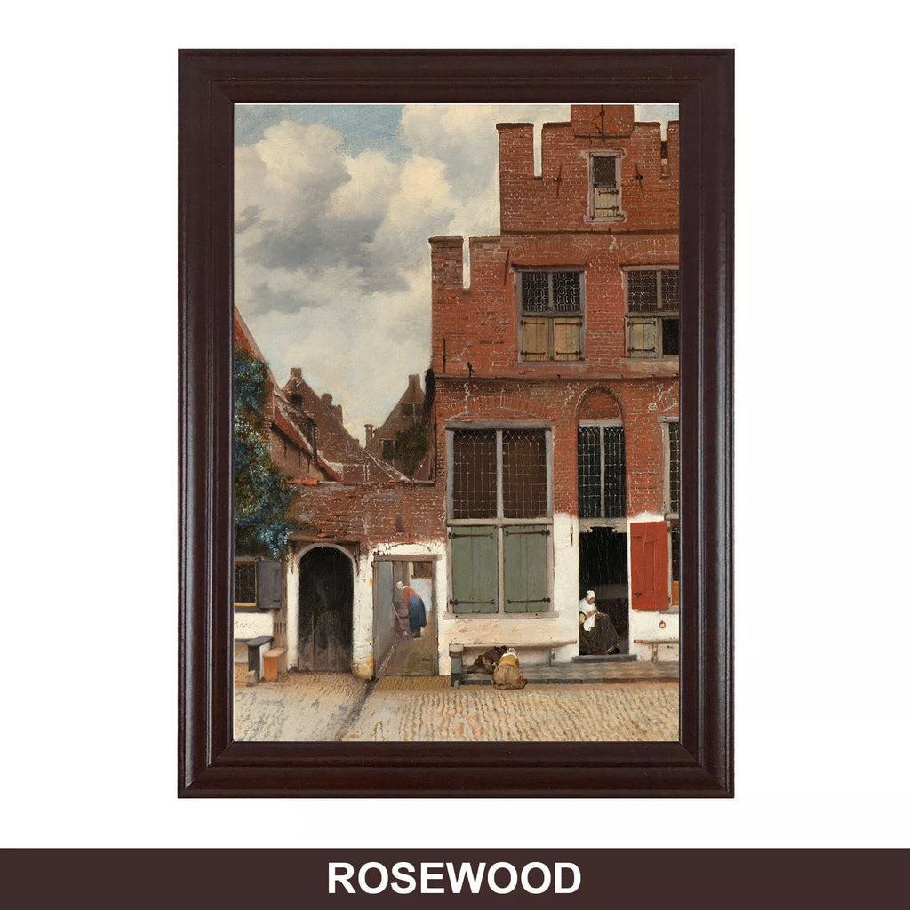 Mahogany Rosewood A4 classic style picture frame for art prints and wall art, UK handmade photo frame with rich wood-effect finish and shatterproof Perspex