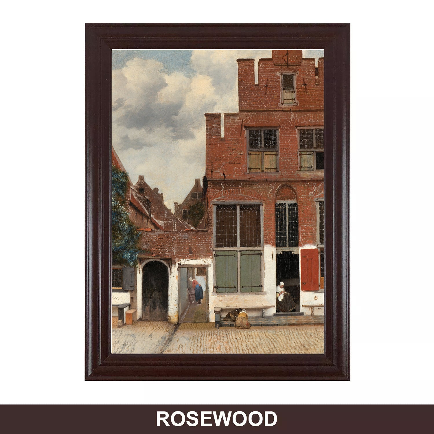 Mahogany Rosewood A4 classic style picture frame for art prints and wall art, UK handmade photo frame with rich wood-effect finish and shatterproof Perspex