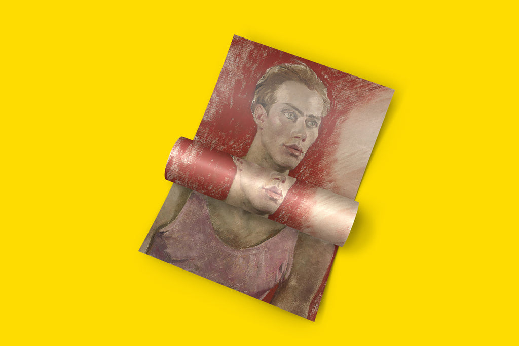 Museum quality reproduction of Glyn Warren Philpot's Man in Pink - 1930s British painting art print ideal for modern home interior and progressive wall display