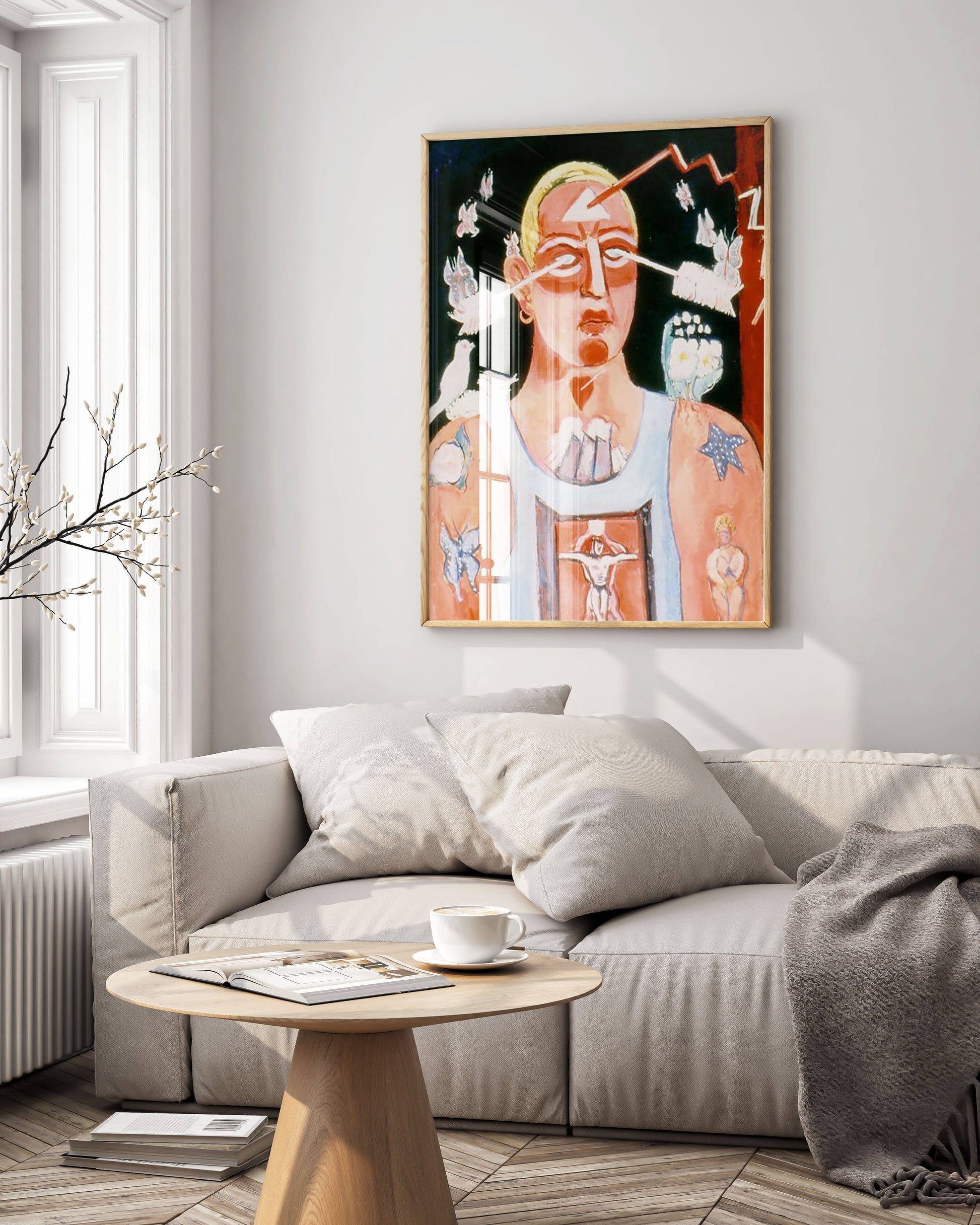 Marsden Hartley Sustained Comedy fine art print displayed in sleek black gallery frame, showing premium framed wall art perfect for modern home decor and contemporary interior design
