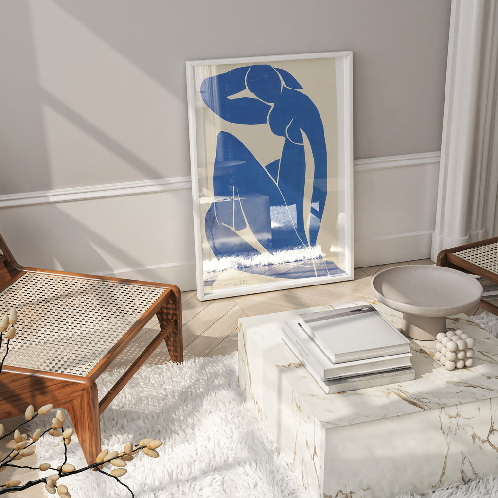 Matisse Blue Nude II wall art poster - modernist figure composition perfect for contemporary home decor