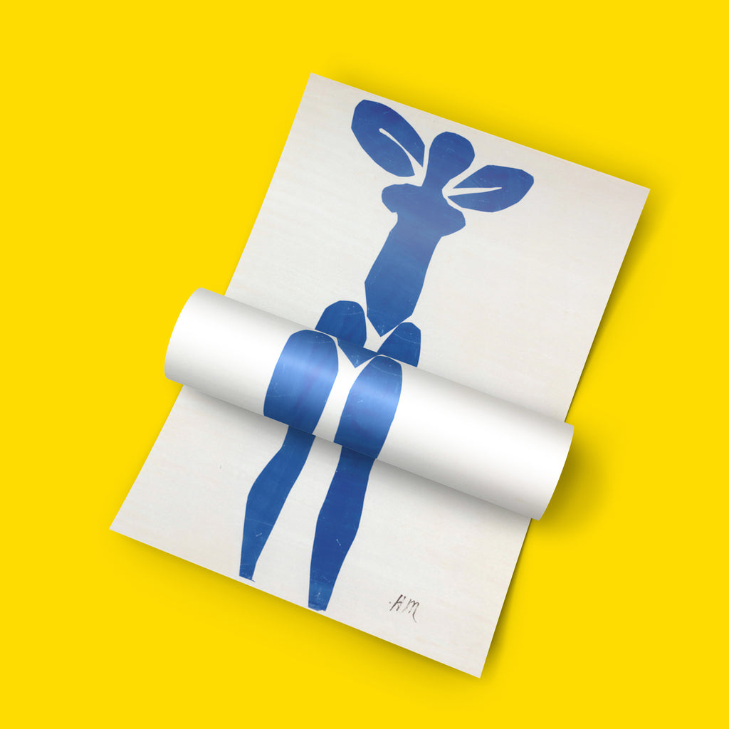 Blue Nude by Matisse wall art print, contemporary home decor featuring modernist abstract figure, high quality art poster