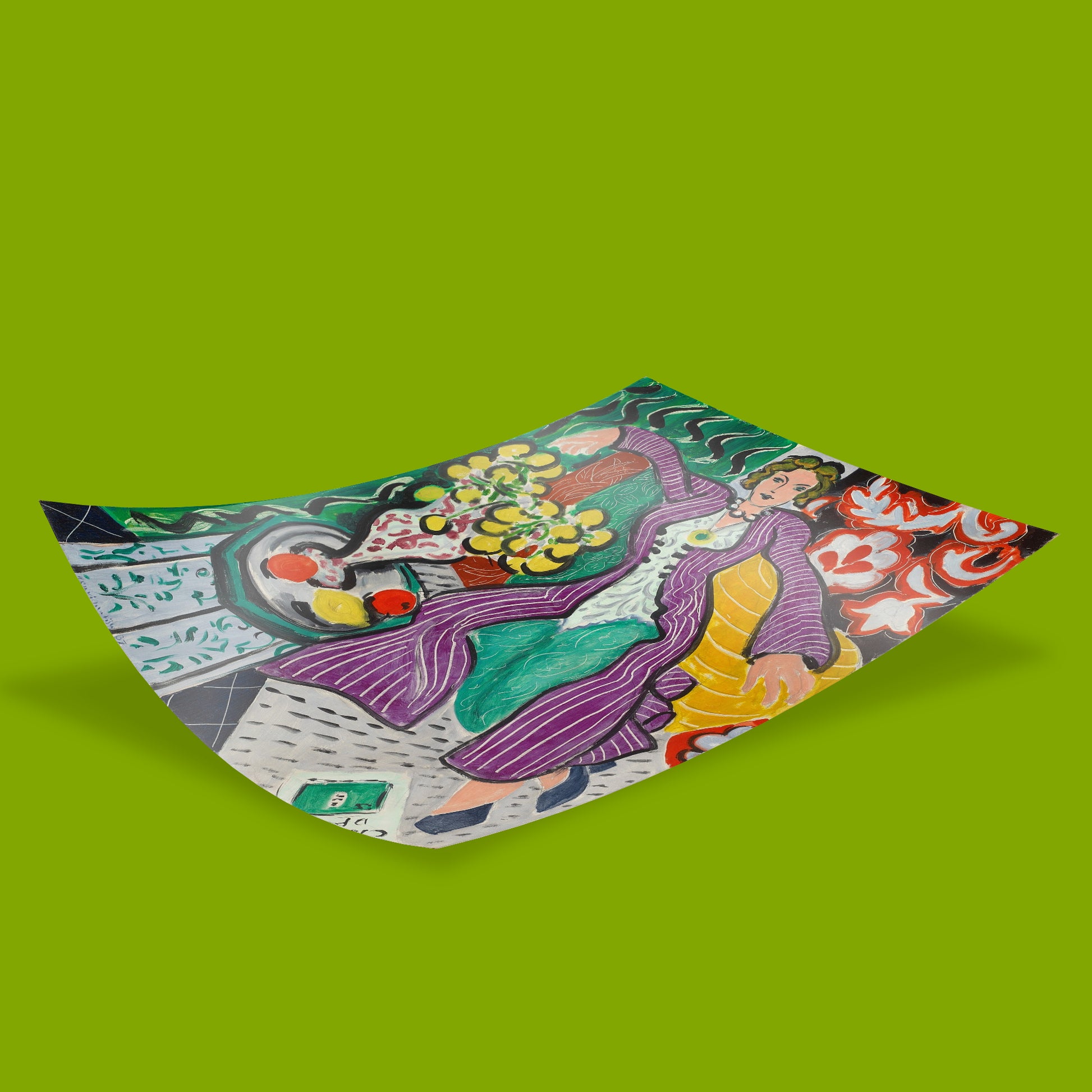 Henri Matisse modernist fine art poster featuring Woman in a Purple Coat, iconic French artist painting reproduction, contemporary wall art