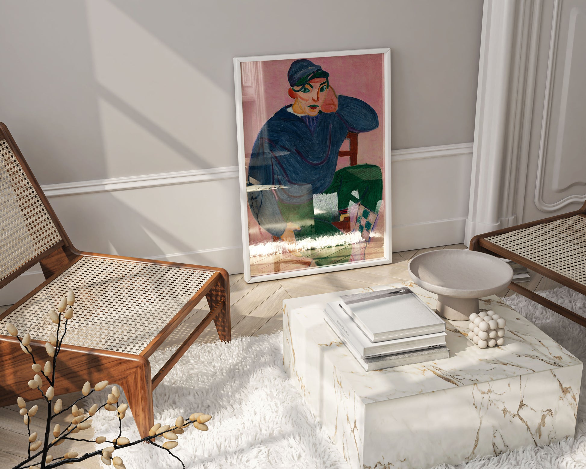 Framed wall art featuring Matisse's Young Sailor expressionist painting - premium giclee print in elegant frame creating sophisticated focal point for modern interior spaces and art collections
