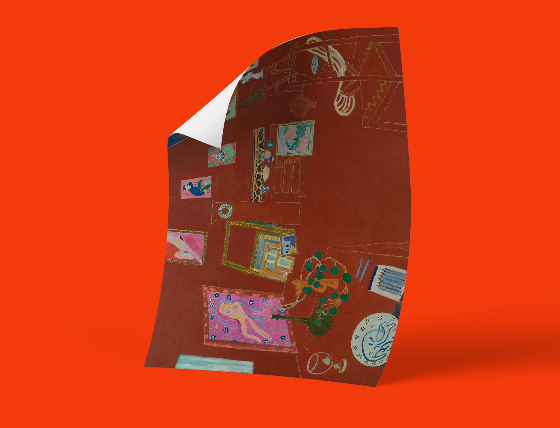 Museum quality Henri Matisse The Red Studio wall art reproduction of the influential 1911 painting from MoMA collection