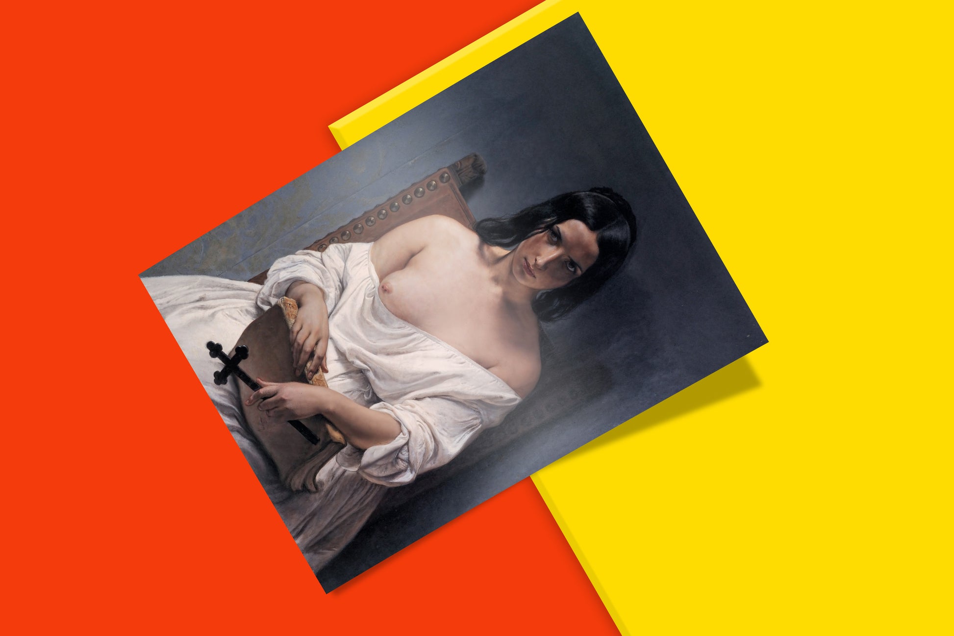 A museum-quality print of Hayez's 'Meditation on the History of Italy', featuring rich colors and a smooth matte finish.