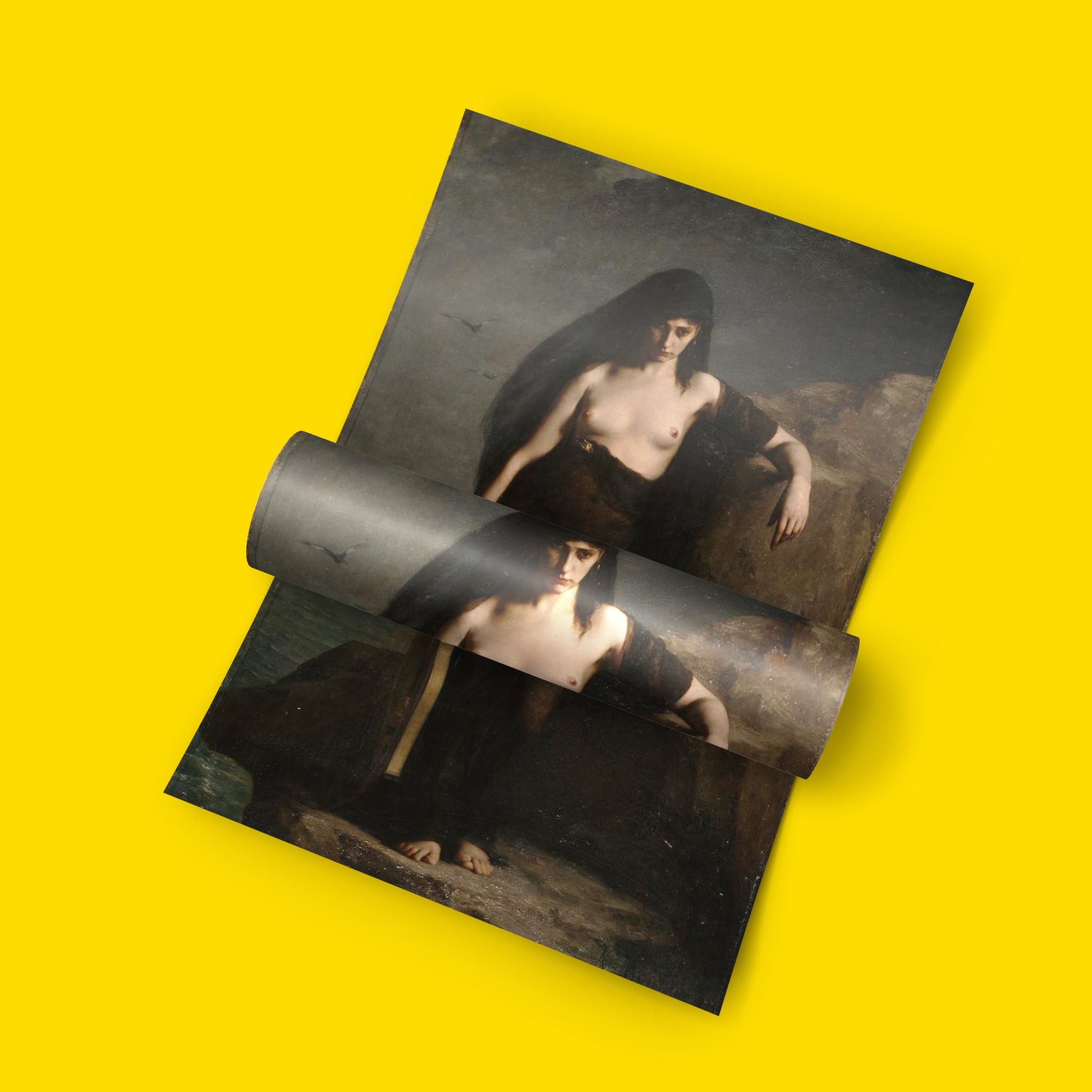 Fine art print of Sappho by Charles Mengin, originally displayed at Manchester Art Gallery, available as a high-definition 350 dpi giclée wall art poster