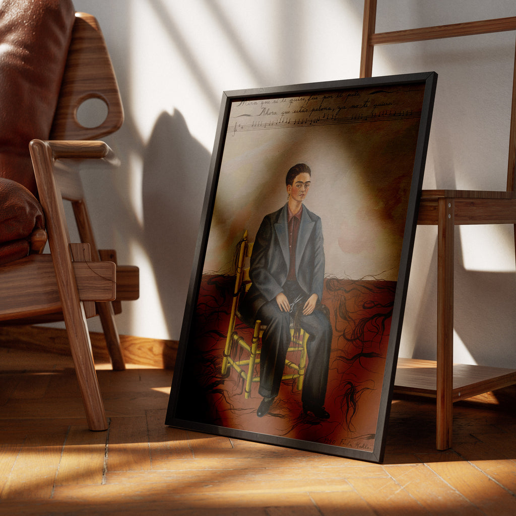 Museum-quality wall art print of Frida Kahlo Self-Portrait with Cropped Hair 1940 with 12-colour giclée printing